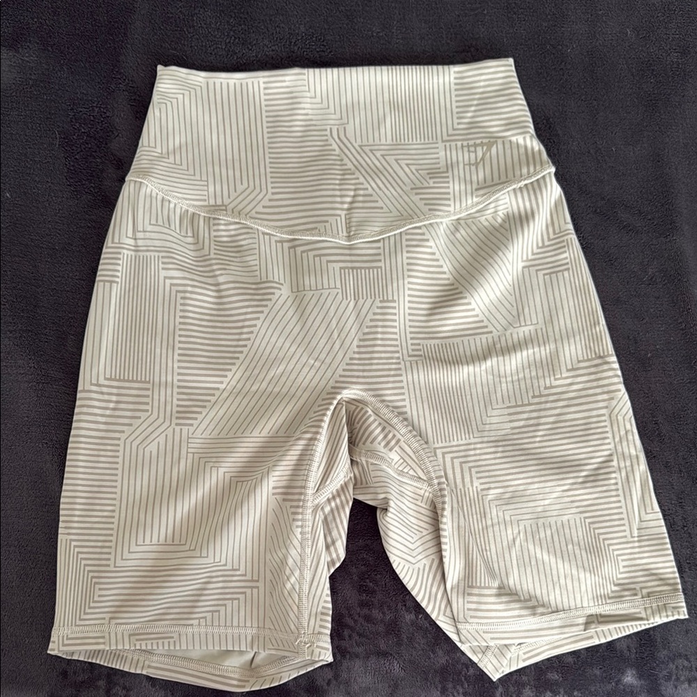 Gymshark Cream Bike Shorts with Elastic Waistband